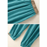 Pantalon sarouel femme en coton uni avec poches et cordon de serrage Buddha Stones