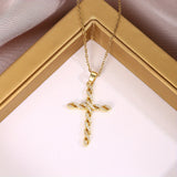 Collier croix Crystal Twist | Or