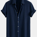 Chemise boutonnée en tissu gaufré
