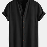 T-shirt à col en V à texture froissée<tc>rouge</tc> &amp; pantalon droit à texture froissée<tc>rouge</tc>