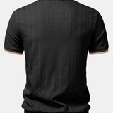 Polo en maille texturée zippé avec bordures contrastantes et pantalon fuselé coupe slim