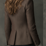 Blazer ajusté vintage en mélange de tweed marron