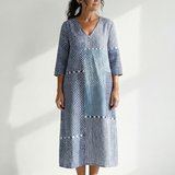 Nolan | Robe mi-longue Patchwork cintré