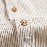 Chemise à manches courtes boutonnée en velours côtelé