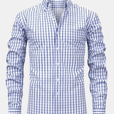 Chemise à carreaux à manches longues et boutons