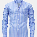 Chemise à manches longues rayée avec boutons