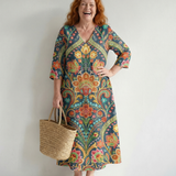 Lara | Robe Midi Jardin Facile à Porter