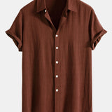 Chemise boutonnée en mélange de lin et rayonne