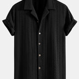 Chemise cubaine en jacquard texturé