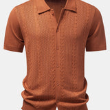 Chemise boutonnée en maille jacquard torsadée et short 5" à cordon de serrage en tissu froissé