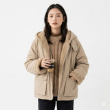 Amélie Sinclair | Veste d'hiver à capuche sherpa pour femme
