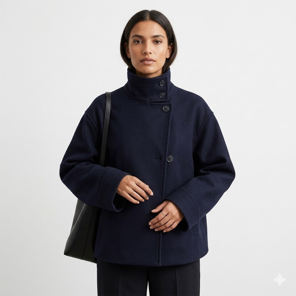 Élise Dubois | Manteau court élégant en laine pour femme