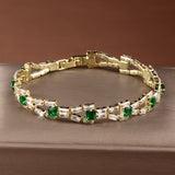 Bracelet Tennis Verde Link | Or