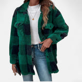 Sophie Laurent | Veste en sherpa à carreaux pour femme