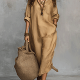 Robe boutonnée décontractée au charme bohème