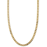 Collier chaîne gourmette plate | Doré