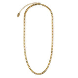 Collier chaîne à maillons gourmette plats | Or blanc