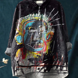 Matilda | Chemise décontractée à imprimé d'art Peinture abstraite vintage