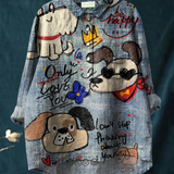 Millie | T-shirt décontracté imprimé d'art de chien mignon