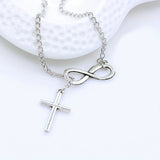 Collier pendentif Croix éternelle | Or blanc