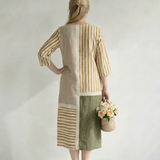 Soren | Robe midi à rayures mélangées claires