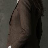 Blazer ajusté vintage en mélange de tweed marron