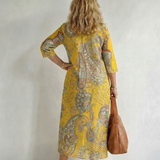 Rowan | Robe midi à motif cachemire doux