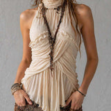 Chemisier plissé en mousseline à dos nu Boho Romance