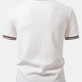 Polo gaufré à bordure contrastante et pantalon fuselé coupe slim
