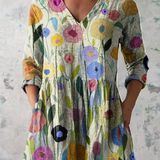 Louise | Longue blouse avec col en V
