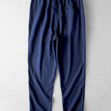Chemise à manches courtes en aspect lin avec col officier et pantalon droit en lin