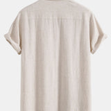 Chemise boutonnée en mélange de lin et rayonne