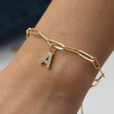 Bracelet à breloque lettre minimaliste | Or
