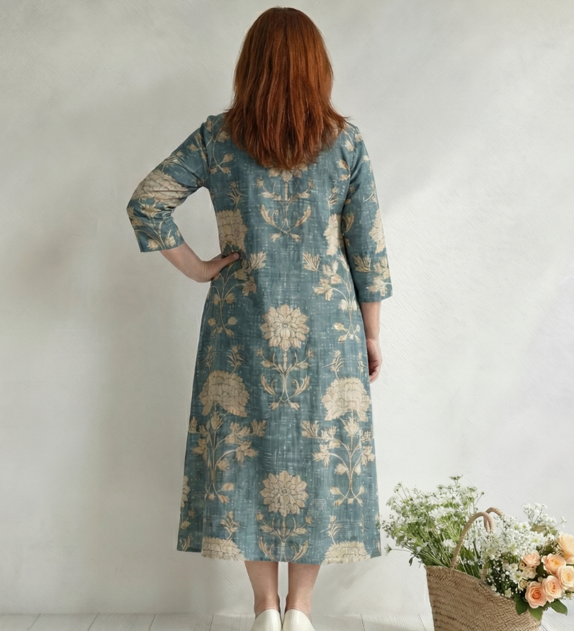 Skye | Robe Midi Fleurie Coupe Douce