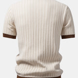 Polo à col Johnny texturé contrastant et pantalon fuselé coupe slim