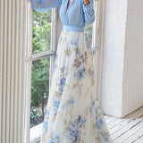 Magnifique robe longue à imprimé floral