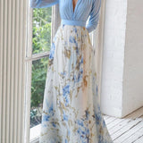 Magnifique robe longue à imprimé floral