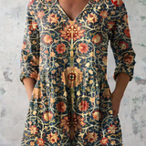 Celine | Longue blouse avec col en V