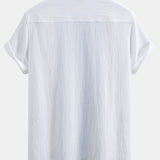 Chemise cubaine à contraste texturé et pantalon droit
