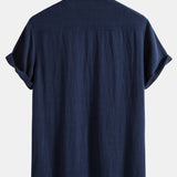Chemise boutonnée en mélange de lin et rayonne