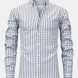 Chemise à carreaux à manches longues et boutons
