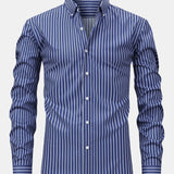 Chemise à manches longues rayée avec boutons