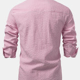 Chemise boutonnée en seersucker rayé