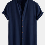 T-shirt à col en V à texture froissée<tc>rouge</tc> &amp; pantalon droit à texture froissée<tc>rouge</tc>