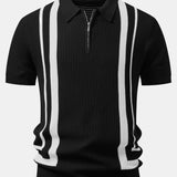 Polo en maille gaufrée à fermeture éclair contrastante et pantalon fuselé coupe slim