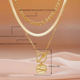 Collier superposé Savira avec médaillon texturé | Doré