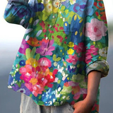 Rebecca | Chemise décontractée femme vintage à imprimé floral charmant