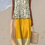 Robe midi Leah™ à pois et blocs de couleur