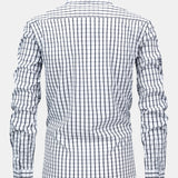 Chemise à carreaux à manches longues et boutons