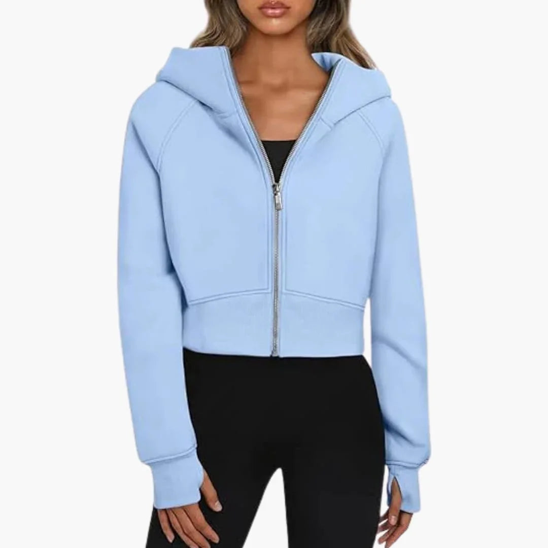 Sophie Laurent | Sweat à capuche zippé court pour femme